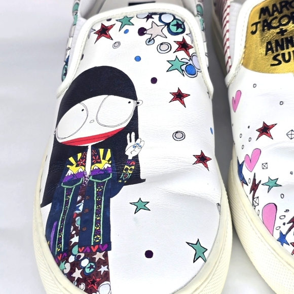 🎈Host Pick🎈Anna Sui and Marc Jacobs Collab White Slip-On Shoes Size 40 - Picture 11 of 11